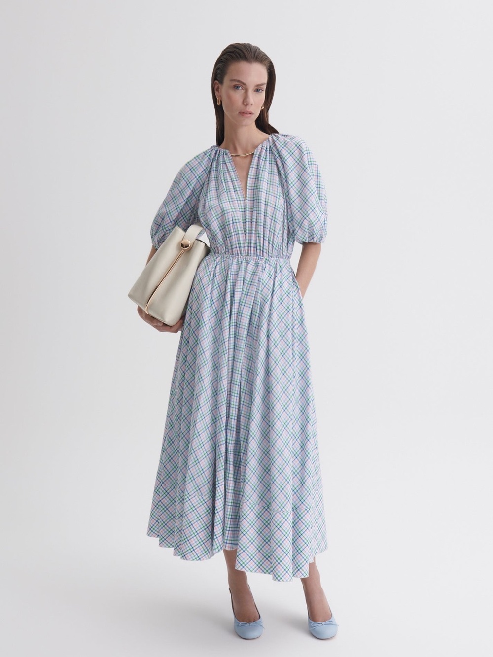 Linen Plaid dress - Picture 2 of 3